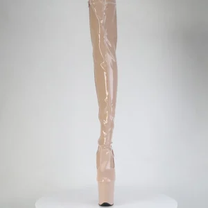 Verni 20 cm FLAMINGO-3850 bottes cuissardes à lacets beige