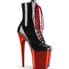 Verni 20 cm FLAMINGO-1020 Bottines Plateforme Chrome Rouge