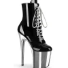 Verni 20 cm FLAMINGO-1020 Bottines Plateforme Chrome Argent