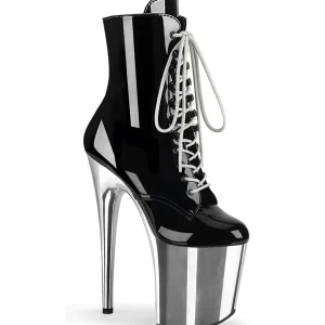 Verni 20 cm FLAMINGO-1020 Bottines Plateforme Chrome Argent