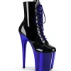 Verni 20 cm FLAMINGO-1020 Bottines Plateforme Chrome Bleu