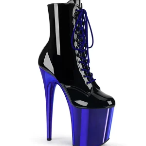 Verni 20 cm FLAMINGO-1020 Bottines Plateforme Chrome Bleu