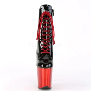 Verni 20 cm FLAMINGO-1020 Bottines Plateforme Chrome Rouge