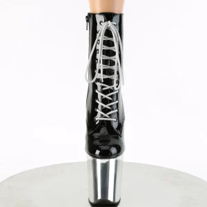 Verni 20 cm FLAMINGO-1020 Bottines Plateforme Chrome Argent