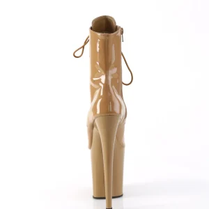 Verni 20 cm FLAMINGO-1021 bottines plate-forme et bout ouvert toffee