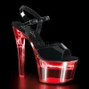 Verni 18 cm FLASHDANCE-709 sandales LED ampoule pour stripteaseuse