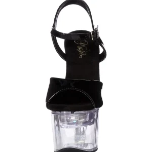 Verni 18 cm FLASHDANCE-709 sandales LED ampoule pour stripteaseuse
