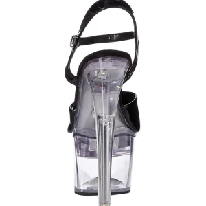 Verni 18 cm FLASHDANCE-709 sandales LED ampoule pour stripteaseuse