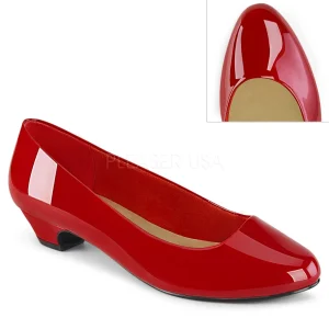 Verni 3 cm GWEN-01 escarpins pour homme et drag queens en rouges
