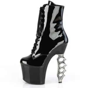Verni 18 cm IRONGRIP-1020 bottines à talons hauts poing américain