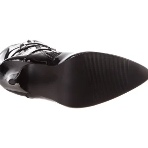 Verni 13 cm SEDUCE-3028 bottes cuissardes à lacets noirs