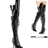 Verni 13 cm SEDUCE-3082 cuissardes pour homme et drag queens en noires