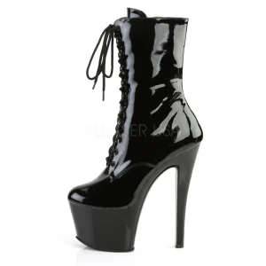 Verni 18 cm SKY-1020 bottines talons hauts à lacets noirs