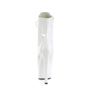 Verni 18 cm SKY-1020 bottines talons hauts à lacets blanc