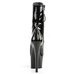 Verni 18 cm SKY-1020 bottines talons hauts à lacets noirs
