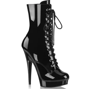 Verni 15 cm SULTRY-1020 fétiche bottines à talons aiguilles noirs