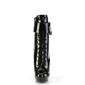 Verni 15 cm SULTRY-1023 fétiche bottines à talons aiguilles noirs