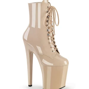 Verni 20 cm XTREME-1020 bottines talons hauts à lacets beige