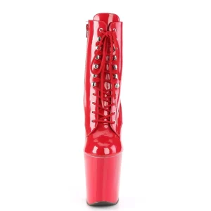 Verni 20 cm XTREME-1020 bottines talons hauts à lacets rouge