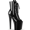 Verni 20 cm XTREME-1021 fétiche bottines à talons aiguilles noirs