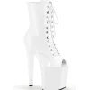 Verni 20 cm XTREME-1021 fétiche bottines à talons aiguilles blanc