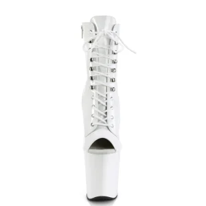 Verni 20 cm XTREME-1021 fétiche bottines à talons aiguilles blanc