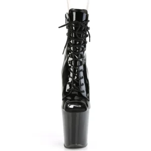 Verni 20 cm XTREME-1021 fétiche bottines à talons aiguilles noirs