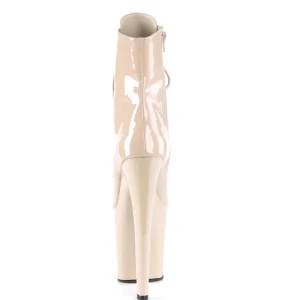 Verni 20 cm XTREME-1021 fétiche bottines à talons aiguilles beige