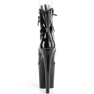 Verni 20 cm XTREME-1021 fétiche bottines à talons aiguilles noirs