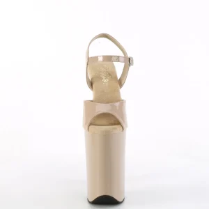 Verni beige 23 cm INFINITY-909 talons très hauts - chaussures plateforme extrême