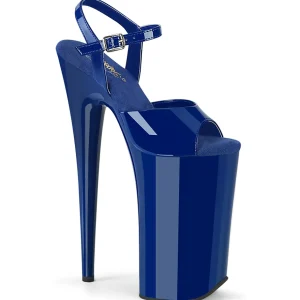 Verni bleues 25,5 cm BEYOND-009 talons très hauts - chaussures plateforme extrême