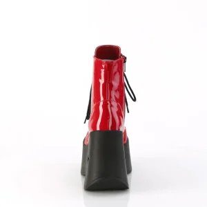 Verni emo 13 cm DYNAMITE-106 bottine plateforme compensée rouge