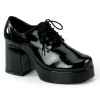 Verni JAZZ-02 disco chaussures de proxénète hommes 70 à plateforme noir
