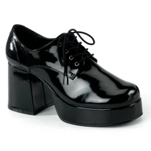 Verni JAZZ-02 disco chaussures de proxénète hommes 70 à plateforme noir