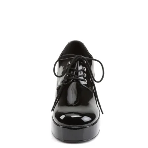 Verni JAZZ-02 disco chaussures de proxénète hommes 70 à plateforme noir