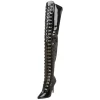 Verni noirs 13 cm SEDUCE-3024 bottes cuissardes pour homme