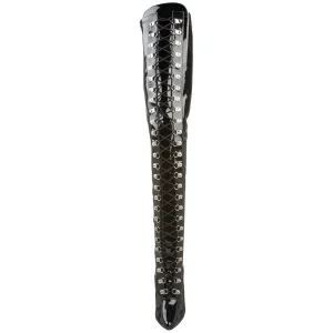 Verni noirs 13 cm SEDUCE-3024 bottes cuissardes pour homme