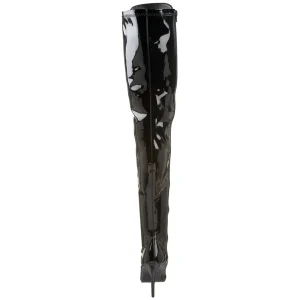 Verni noirs 13 cm SEDUCE-3024 bottes cuissardes pour homme