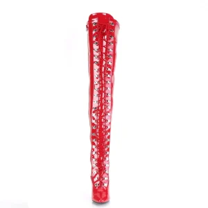 Verni rouge 13 cm SEDUCE-3024 bottes cuissardes pour homme