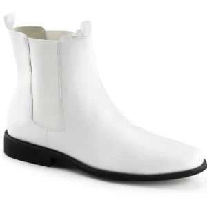 Verni TROOPER-12 disco chaussures de proxénète hommes 70 à plateforme blanc