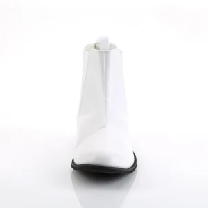 Verni TROOPER-12 disco chaussures de proxénète hommes 70 à plateforme blanc