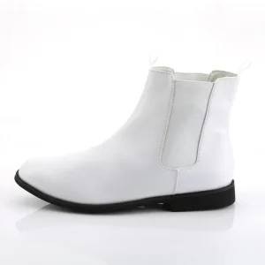 Verni TROOPER-12 disco chaussures de proxénète hommes 70 à plateforme blanc