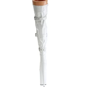 Vernis 25,5 cm BEYOND-3028 bottes cuissardes femme talons hauts avec boucles blanc