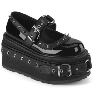 Vernis 9 cm DAMNED-20 emo chaussures mary jane à boucles