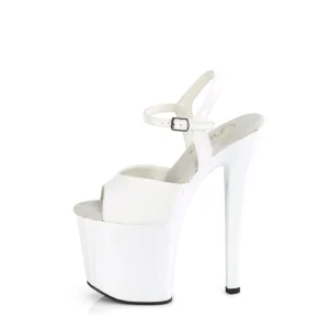 Vernis 19 cm ENCHANT-709 blanc chaussures pleaser talons hauts