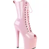 Vernis 19 cm ENCHANT-1041 bottines à talons bout ouvert rose