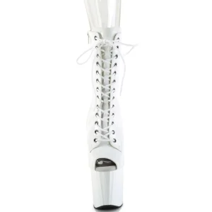 Vernis 19 cm ENCHANT-1041 bottines à talons bout ouvert blanc