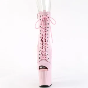 Vernis 19 cm ENCHANT-1041 bottines à talons bout ouvert rose