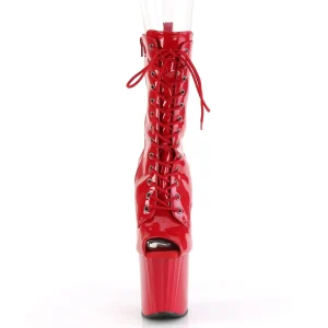 Vernis 19 cm ENCHANT-1041 bottines à talons bout ouvert rouges