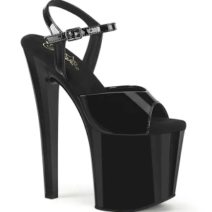 Vernis 19 cm ENCHANT-709 noires chaussures pleaser talons hauts